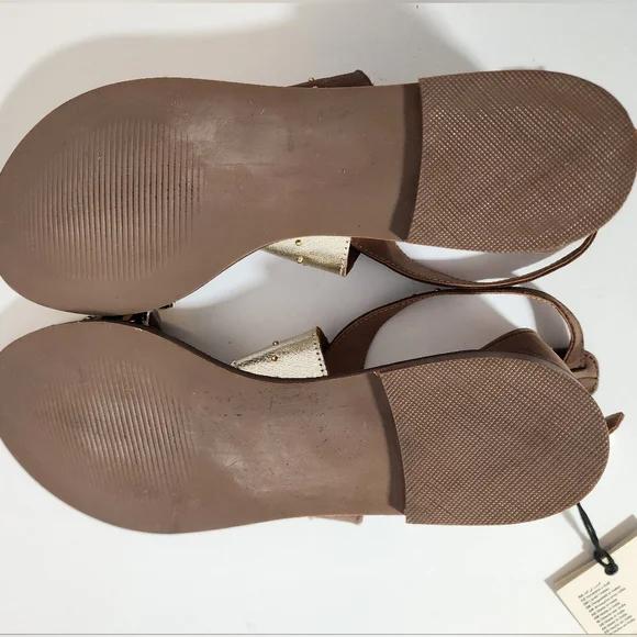 Myra Women’s Size 8 Leopard Print Gold‎ Studded Leather Sandals Boho chic READ - Picture 7 of 8